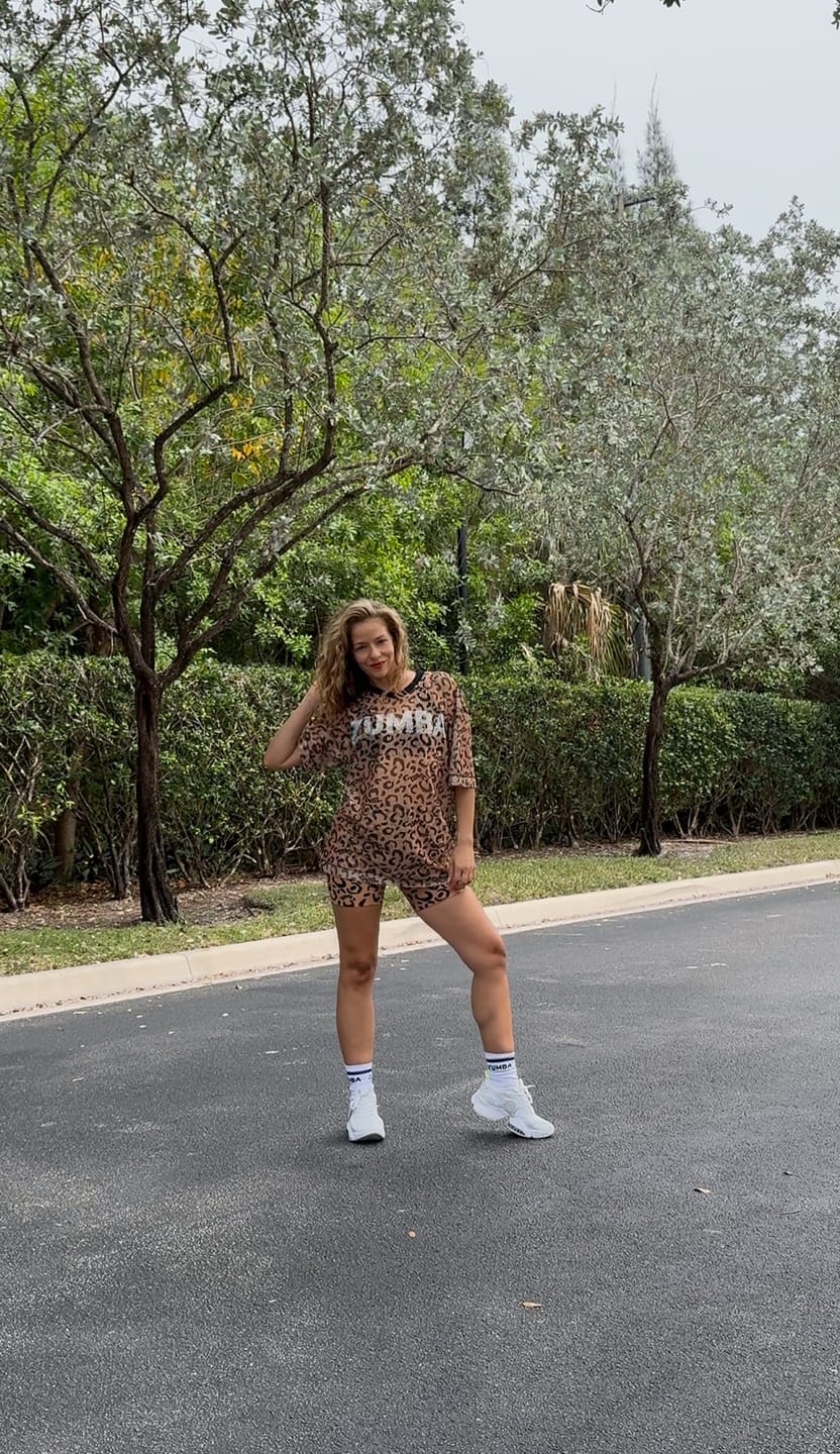 Customer photo review of Zumba Wildbeat Oversized Mesh Top