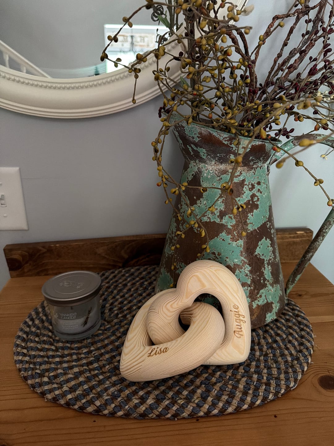 Customer photo review of Romantic Couple - Personalized Infinity Heart Sculpture