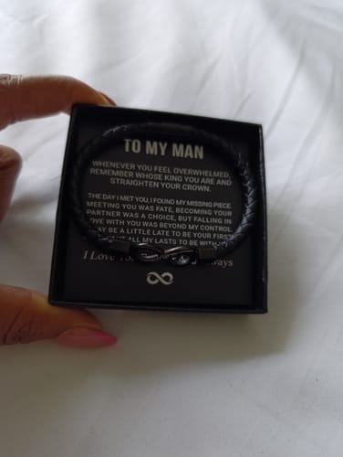 Customer photo review of "To My Man" Engraved Bracelet