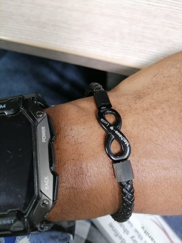 Customer photo review of "To My Man" Engraved Bracelet