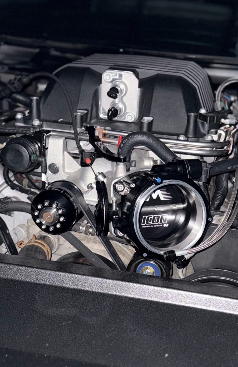 Customer photo review of ICON 92/95mm Cable Drive Throttle Body (Black) w/ Interchangeable Connection