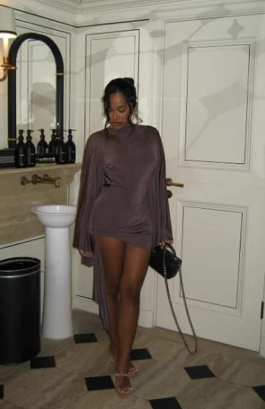 Customer photo review of Celeste Draped Batwing Romper