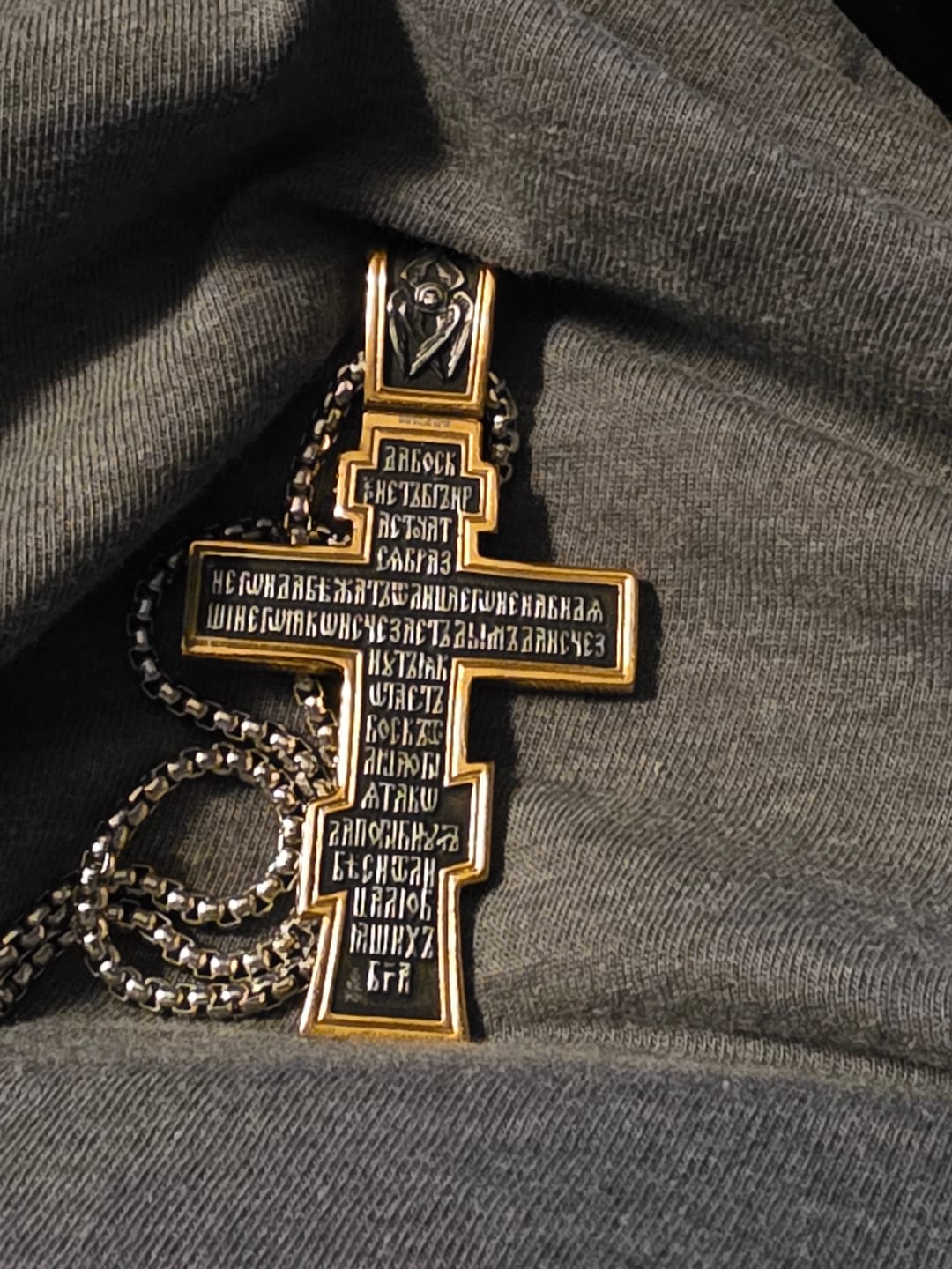 Customer photo review of DARK JESUS CROSS. - GOLD