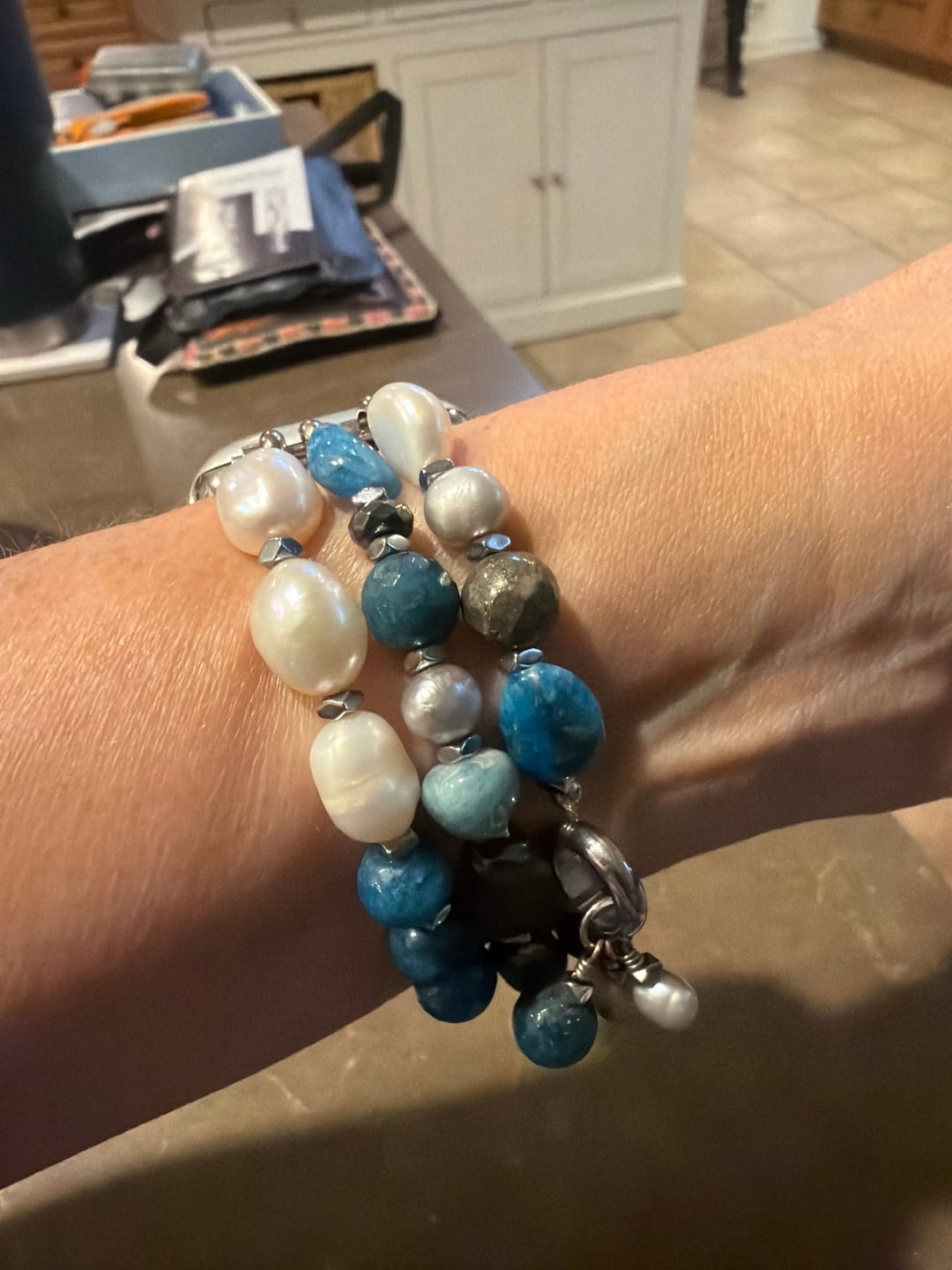 Customer photo review of Bohemian Frost Stretch Apple Watch Strap