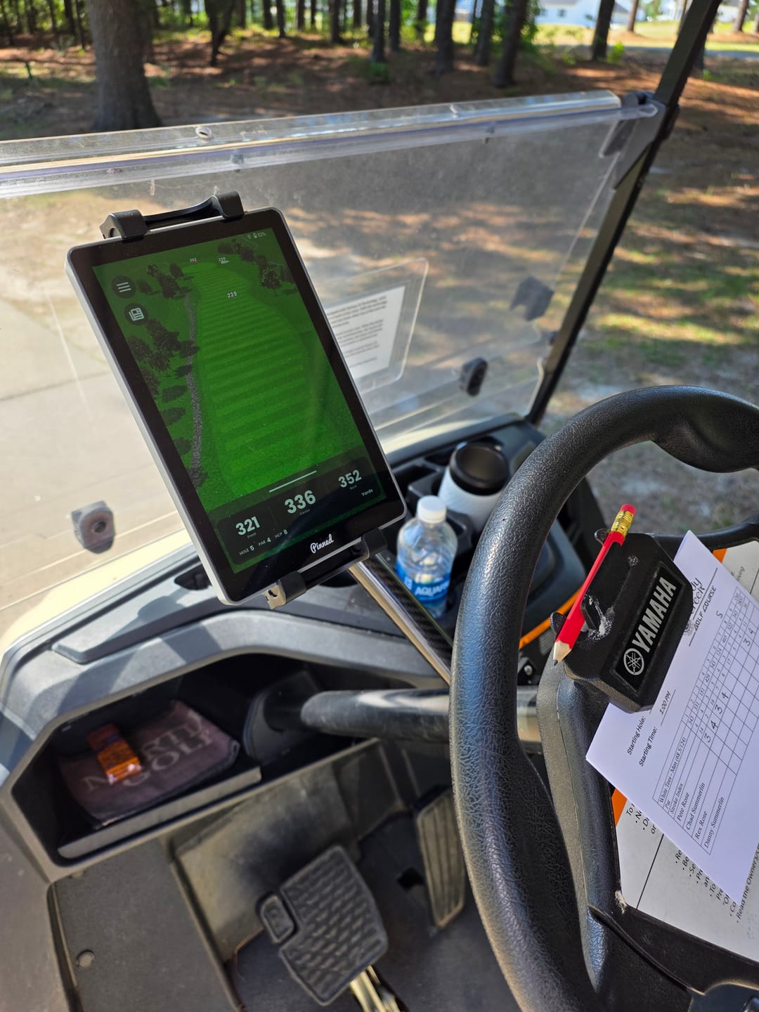 Customer photo review of Shaft Caddy 1.0 | Golf Cart Phone & Tablet Holder