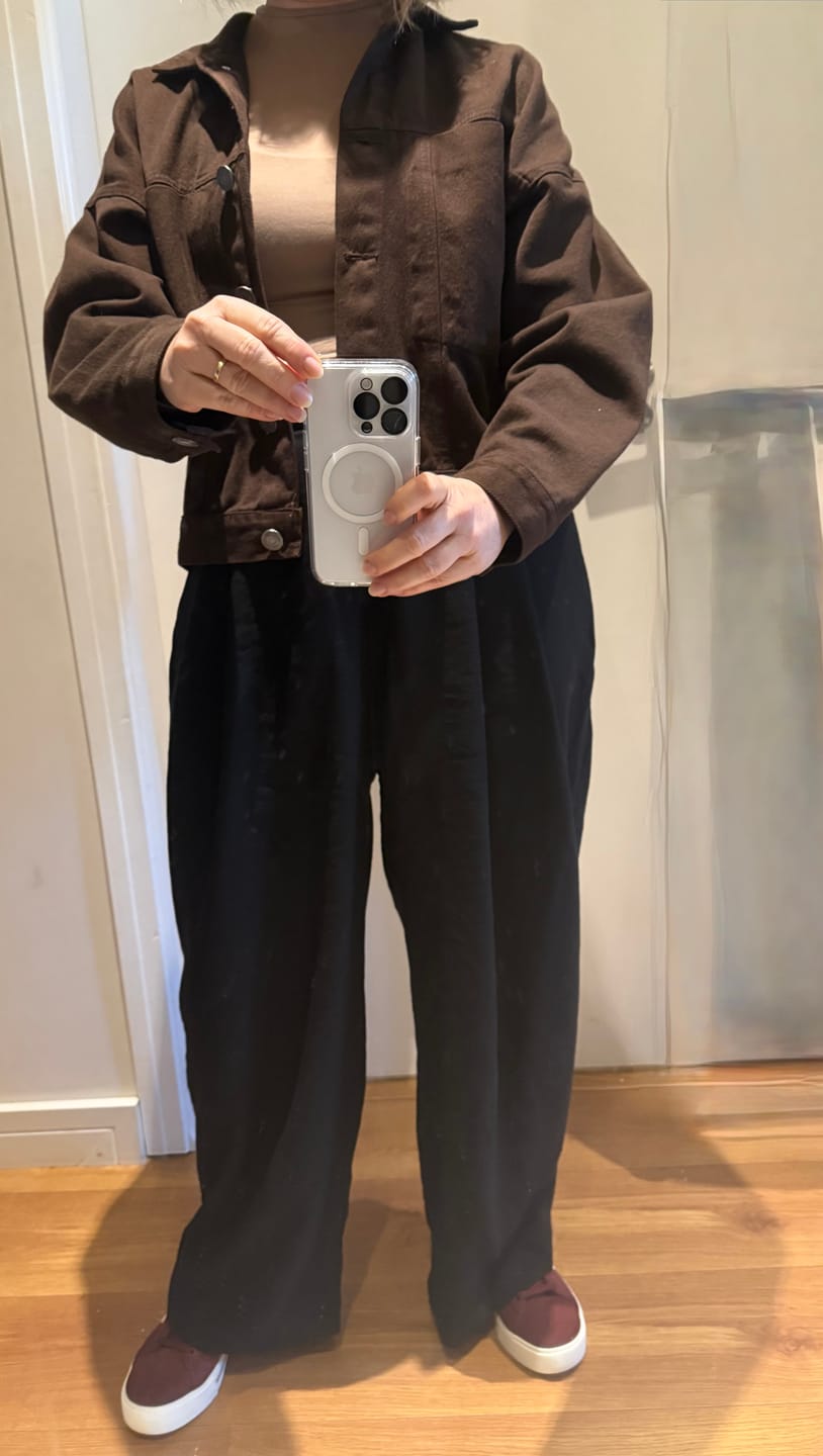 Customer photo review of Calça Pantalona Agave Preta