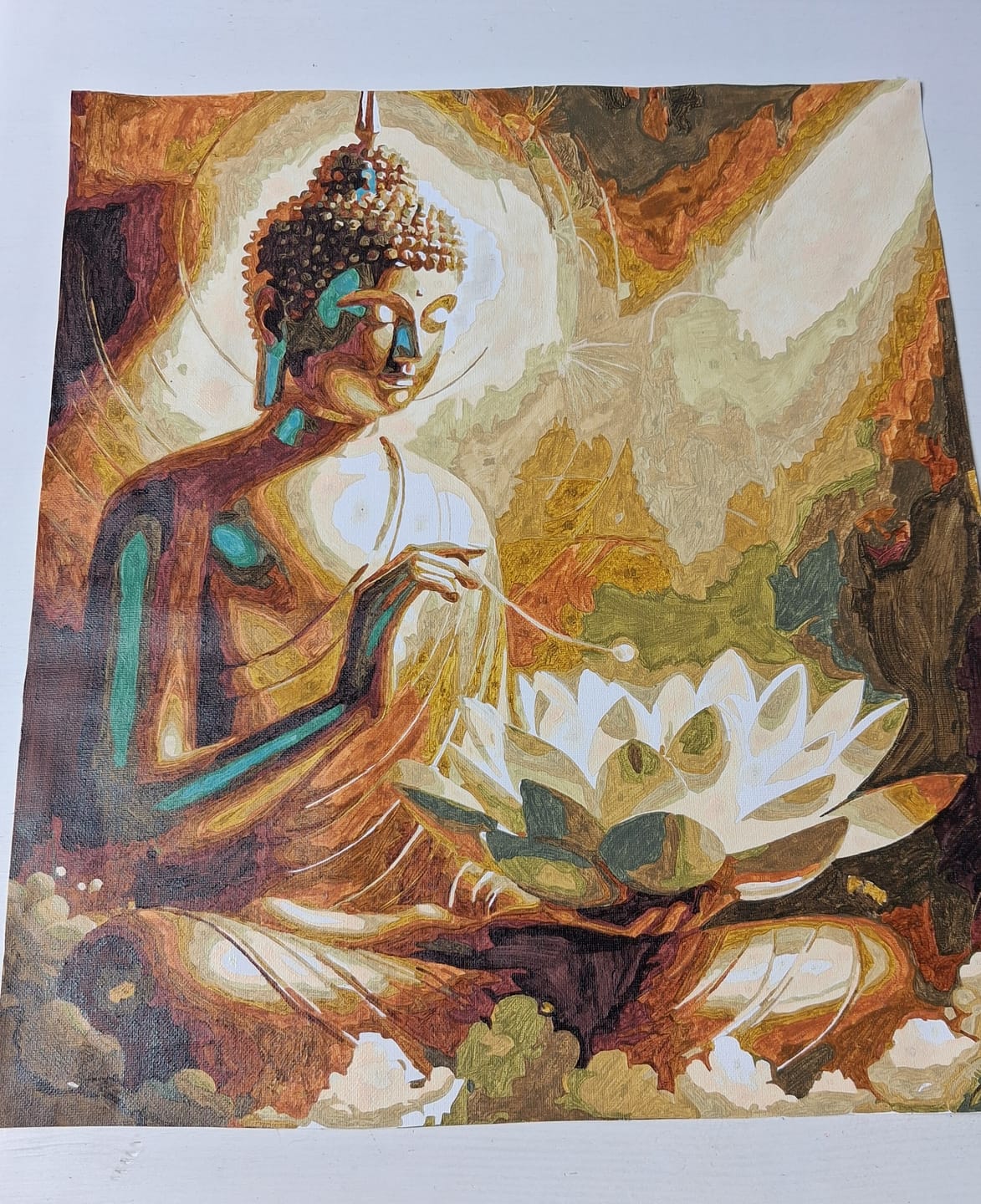 Customer photo review of Malen nach Zahlen - Buddha mit weißer Lotusblume