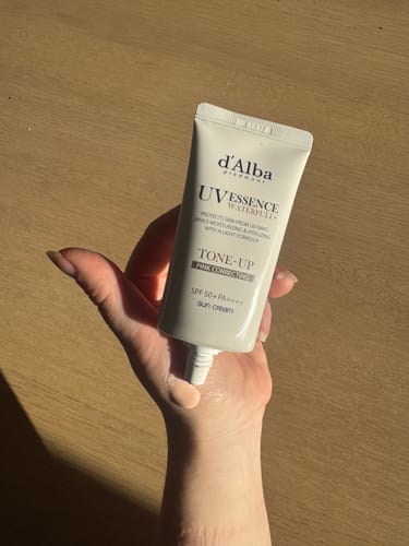 Customer photo review of d'Alba Piedmont Waterfull Tone-Up Sun Cream SPF50+