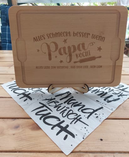 Customer photo review of Wenn Papa kocht - Schneidebrett