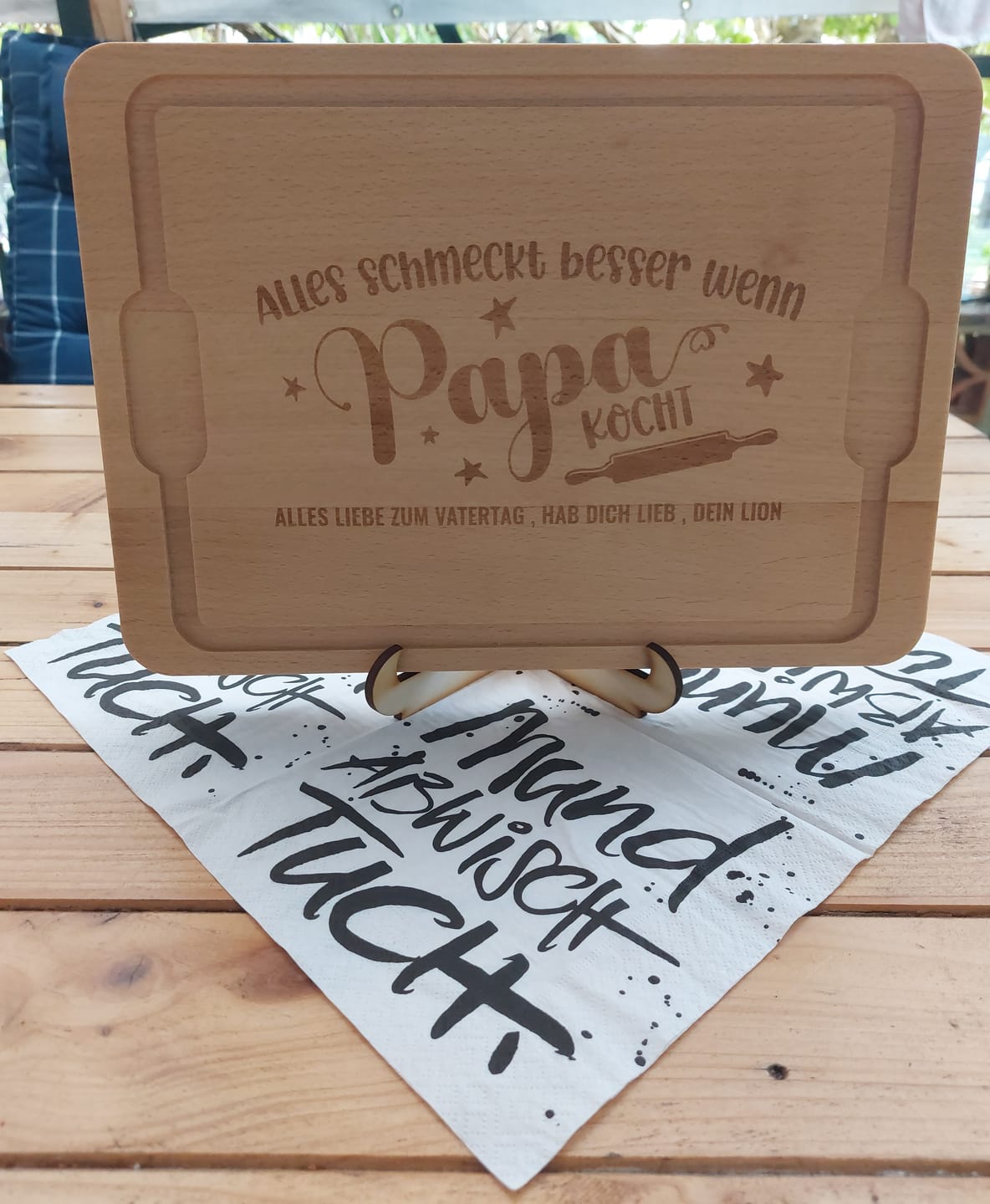 Customer photo review of Wenn Papa kocht - Schneidebrett
