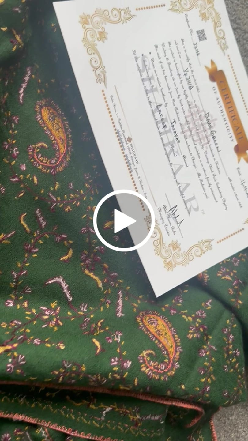 Customer video review of Bail Hand Embroidered Fine Wool Indian Shawl