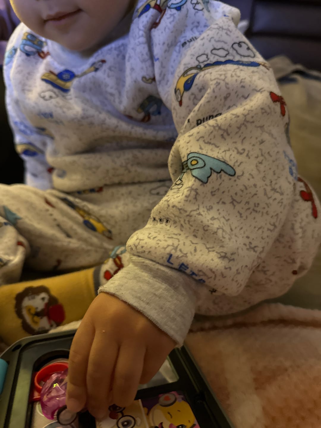 Customer photo review of Pijama Afranelado Grúa Blanco