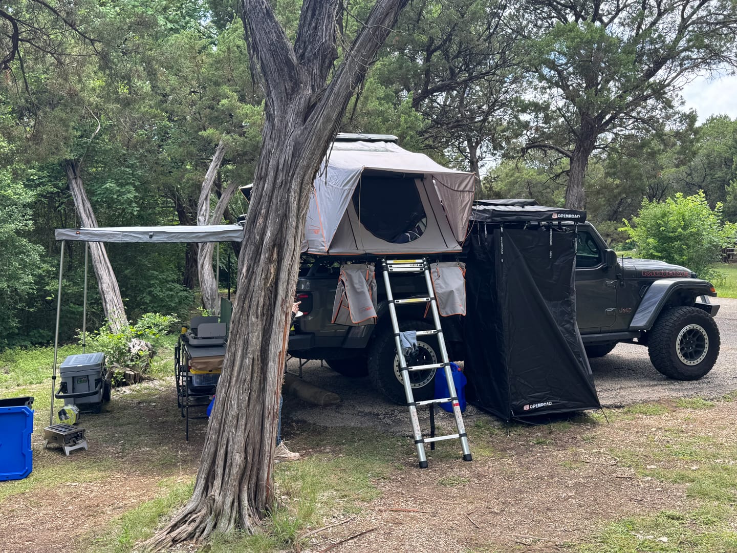 Customer photo review of OPENROAD Quick-Open Overland Shower/Privacy Awning V2