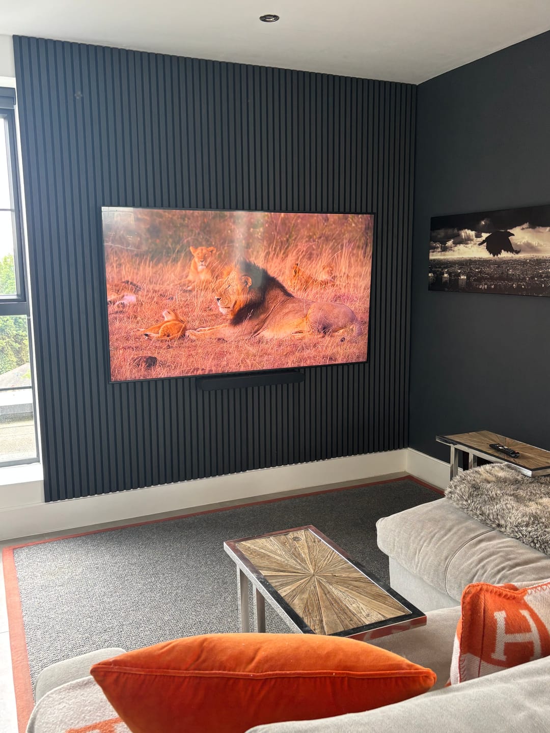 Customer photo review of End Piece - Wooden Wall Panel | Black Oak