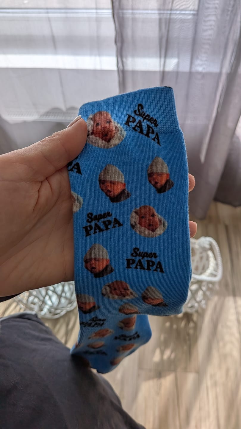 Customer photo review of Bester Papa - Personalisierte Socken für die Familie mit Foto