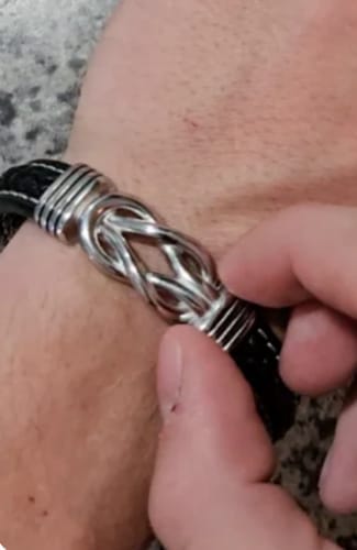 Customer photo review of "To My Son" Engraved Bracelet