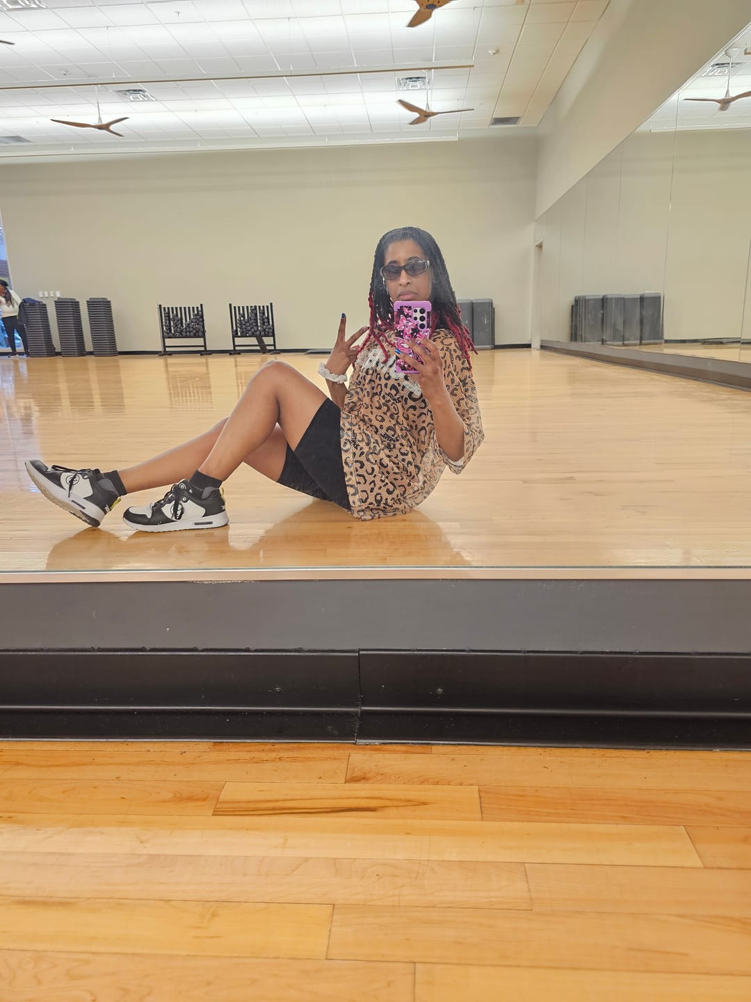 Customer photo review of Zumba Wildbeat Oversized Mesh Top