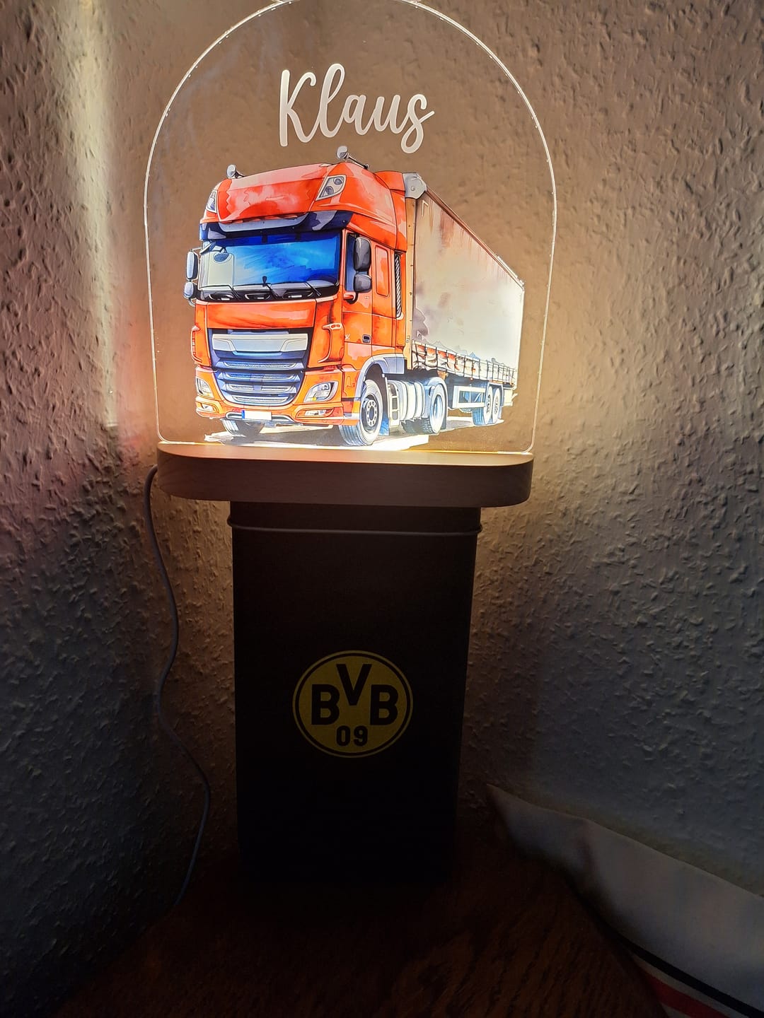 Customer photo review of Cooles LKW Nachtlicht mit eigenem Namen