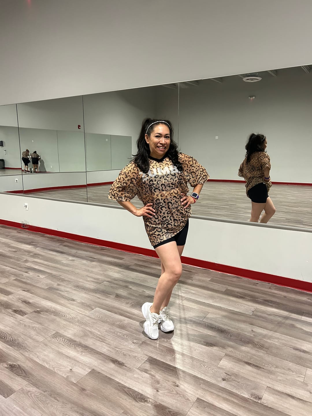 Customer photo review of Zumba Wildbeat Oversized Mesh Top