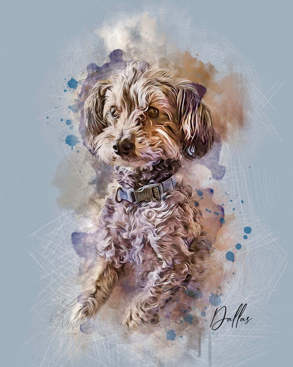 Customer photo review of Watercolor Pet Portrait - Contemporary Neutral