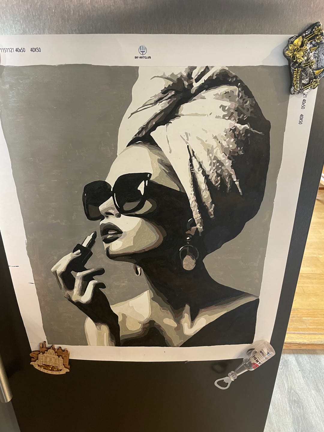 Customer photo review of Grayscaled fashion | Paint by Number