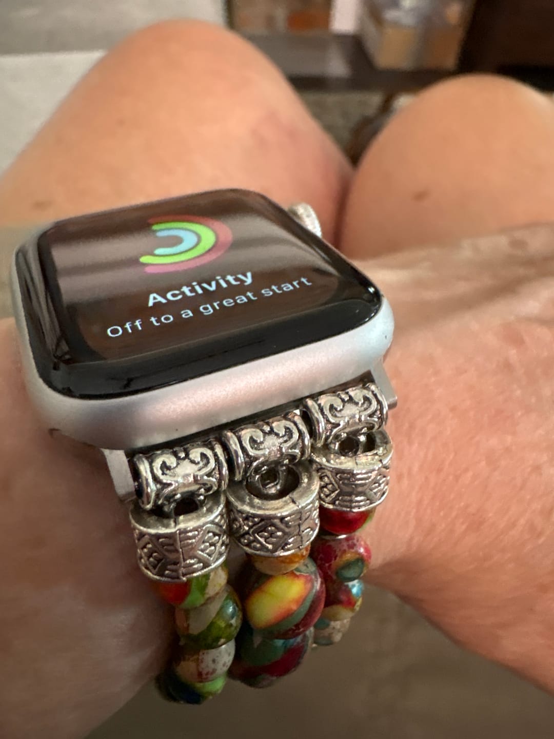 Customer photo review of Vineyard Jasper Stretch Apple Watch Strap
