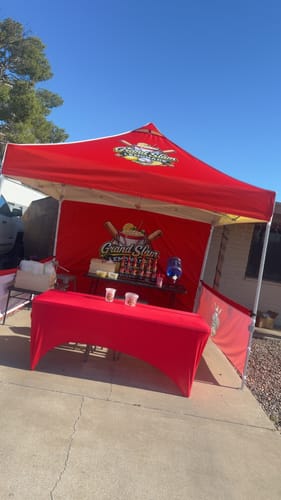Customer photo review of Custom Canopy Tent 10x10 Heavy Duty with 1 Back Wall & 2 Half Walls