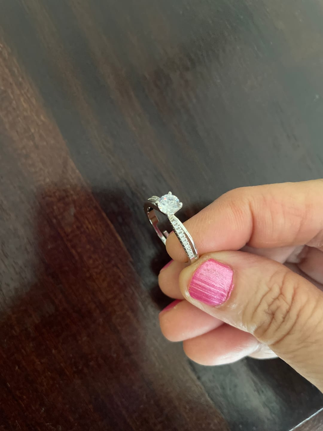 Customer photo review of Silver Zircon Layered Ring
