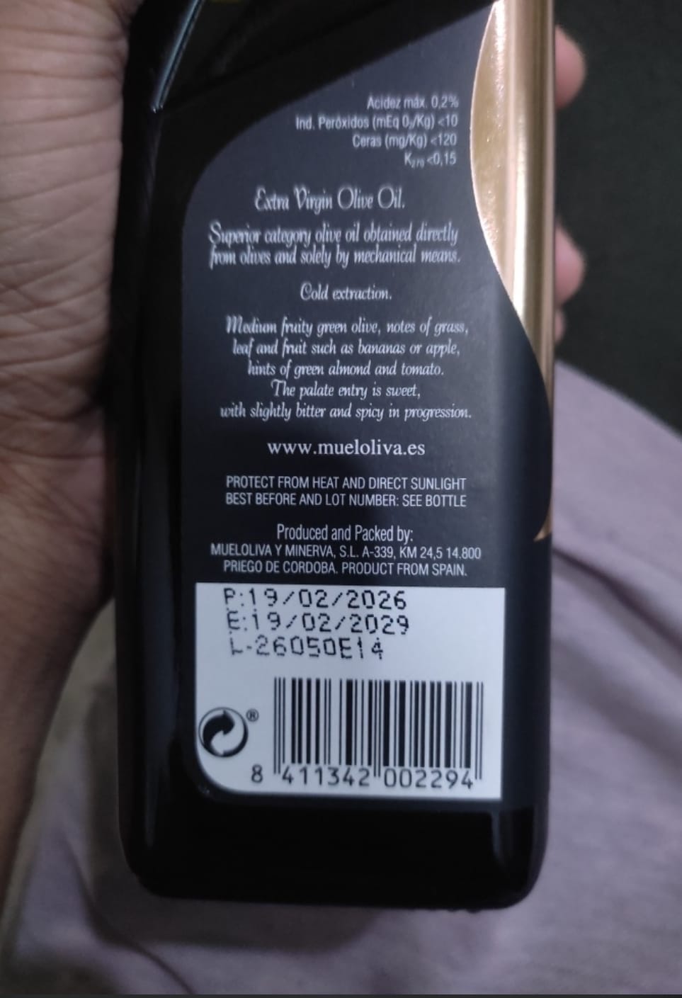Customer photo review of Picuda Extra Virgin Olive Oil