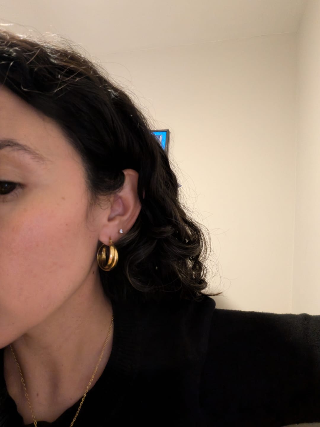 Customer photo review of Talia Gold Hoop Earrings