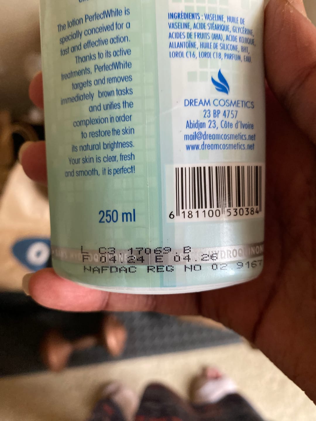 Customer photo review of Expiring July-2026Perfect White Lotion 250 ml