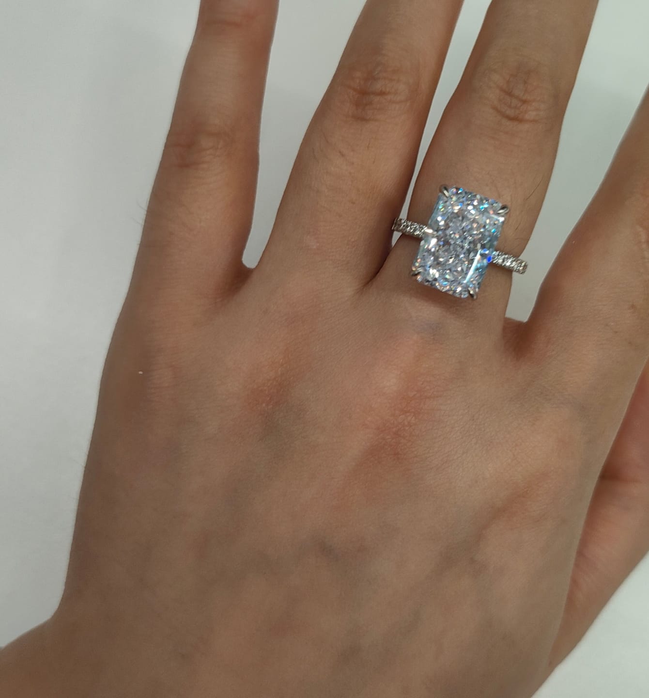 Customer photo review of S925 2.0Ct～7.0Ct Radiant Cut Engagement Ring Or Enhancer Wedding Set In Sterling Silver