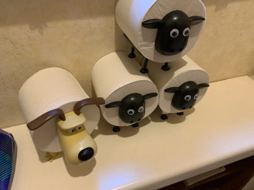 Customer photo review of Sheep Toilet Roll Holder