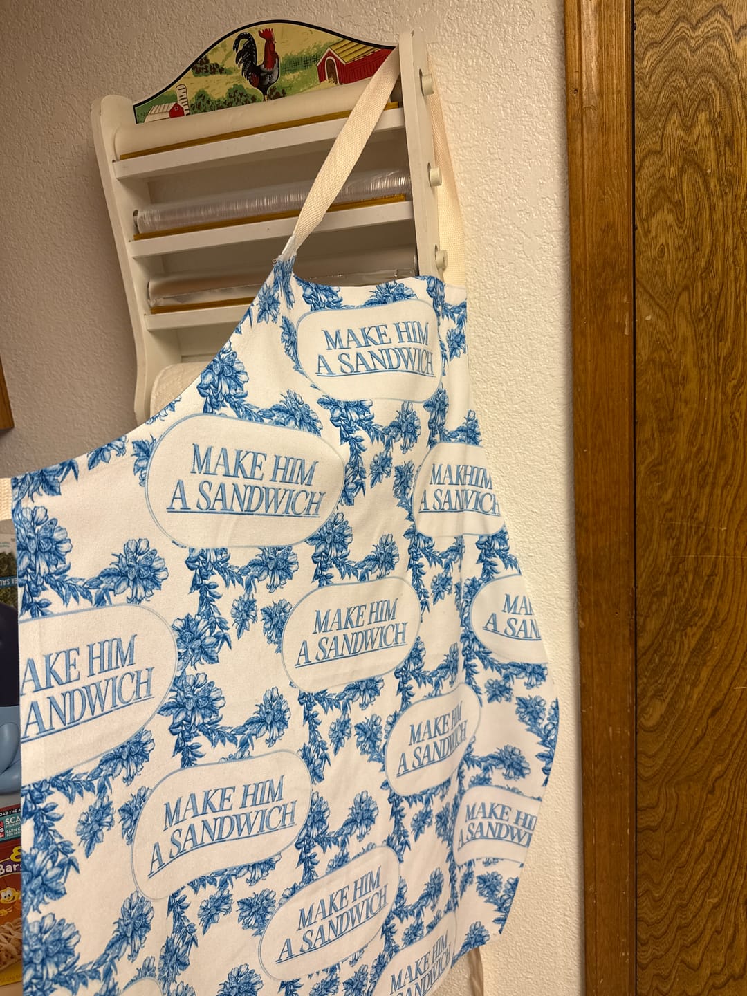 Customer photo review of Make Him A Sandwich Apron Patterned