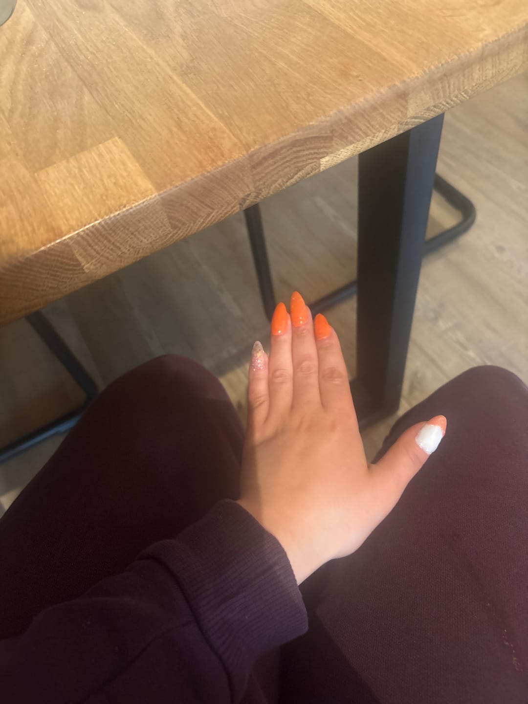 Customer photo review of Neon Orange Dipping Powder