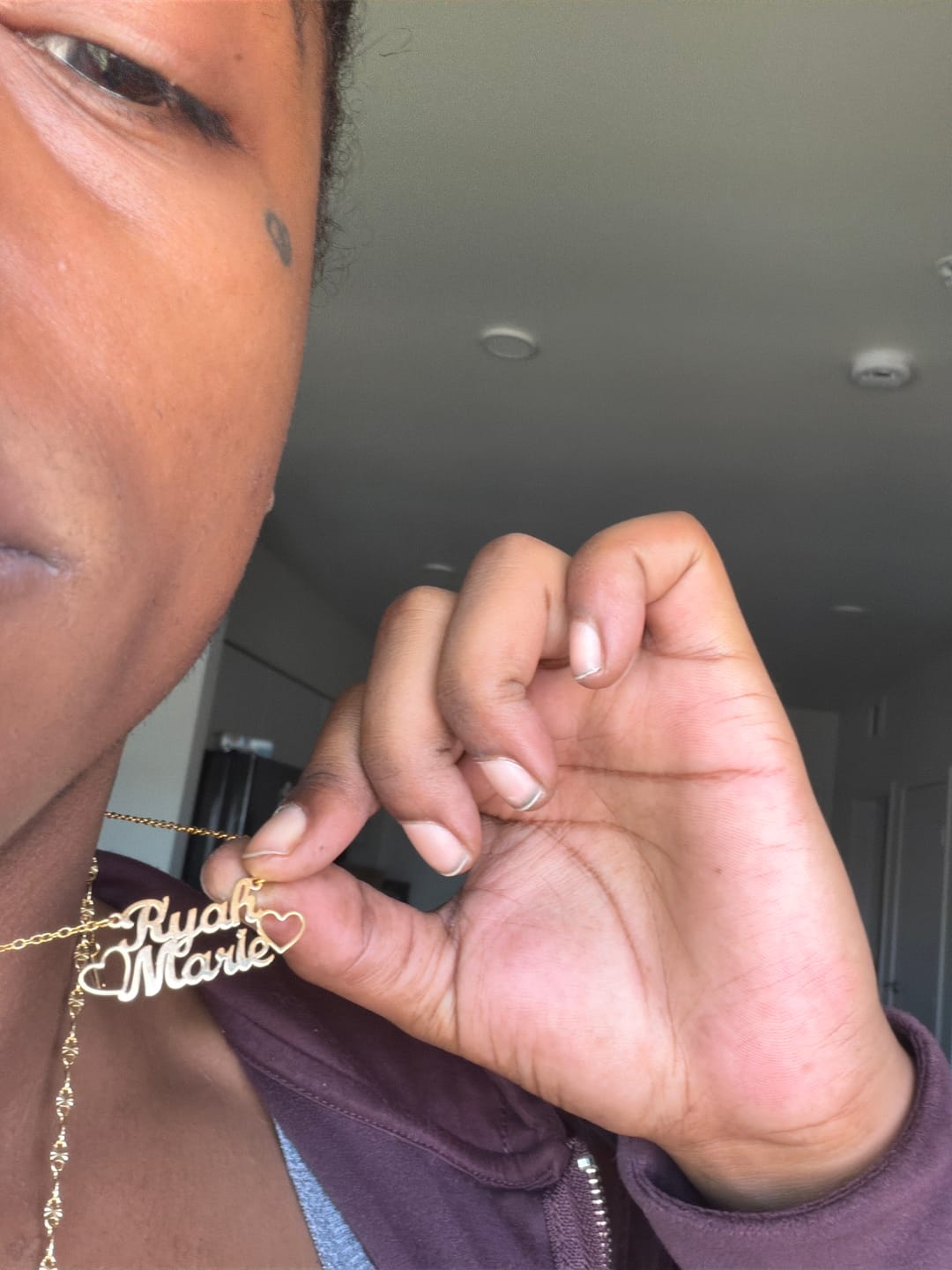 Customer photo review of Double Name Necklace