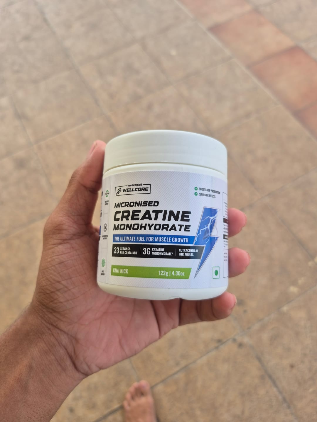 Customer photo review of Wellcore - Pure Micronised Creatine Monohydrate | Kiwi Kick (122g, 33 servings)