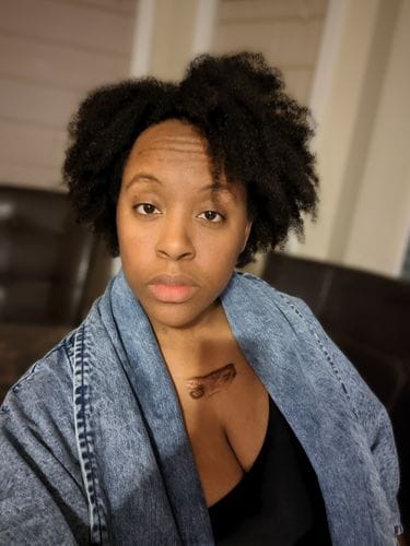 Customer photo review of "Enwu" Oversized Denim Jacket