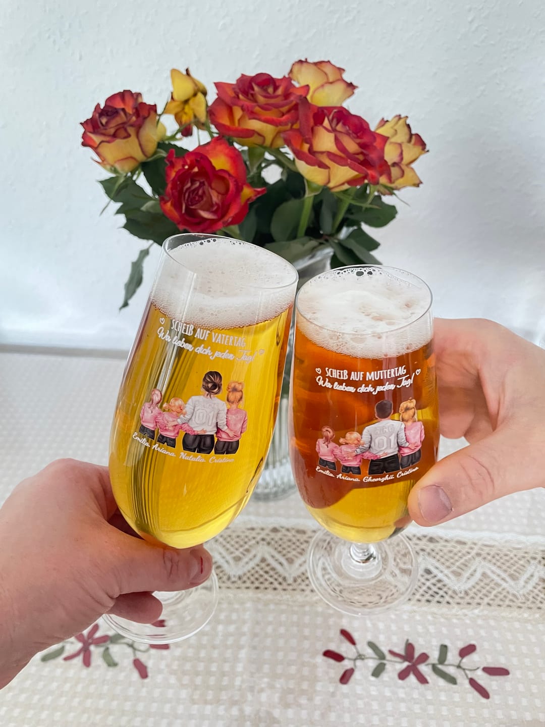 Customer photo review of Jeden Tag – Personalisiertes Bierglas für Papa zum Vatertag