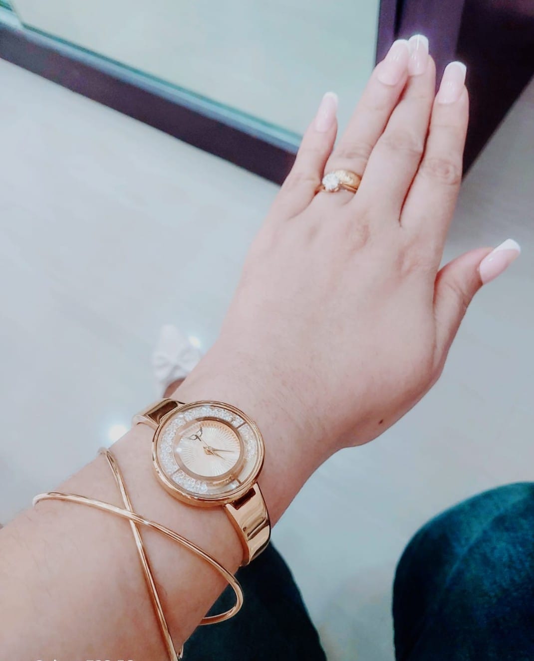 Customer photo review of Golden Crossover Kada Bracelet