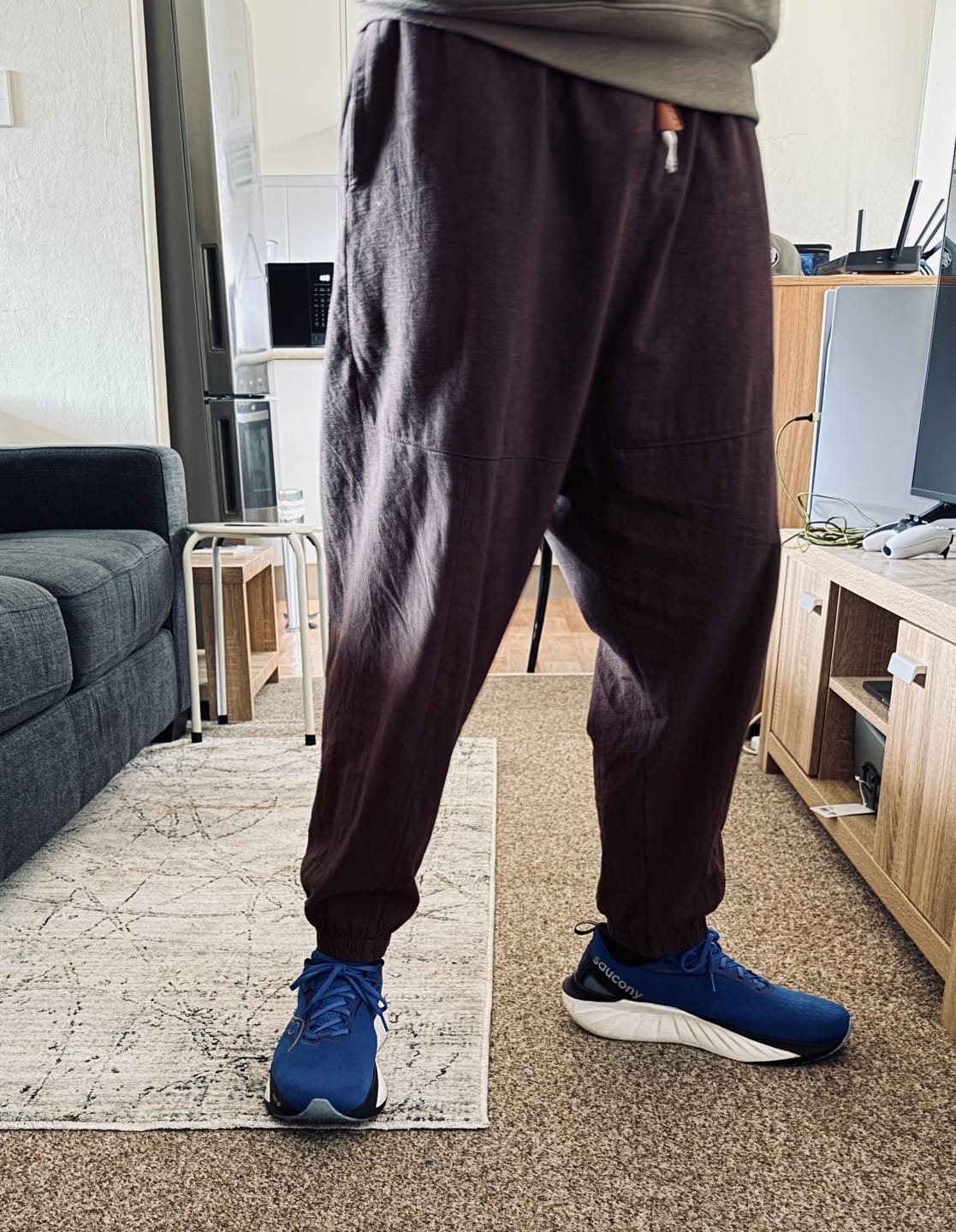 Customer photo review of Buddha Stones Men's Plain Simple Drawstring Design Cotton Harem Pants With Pockets