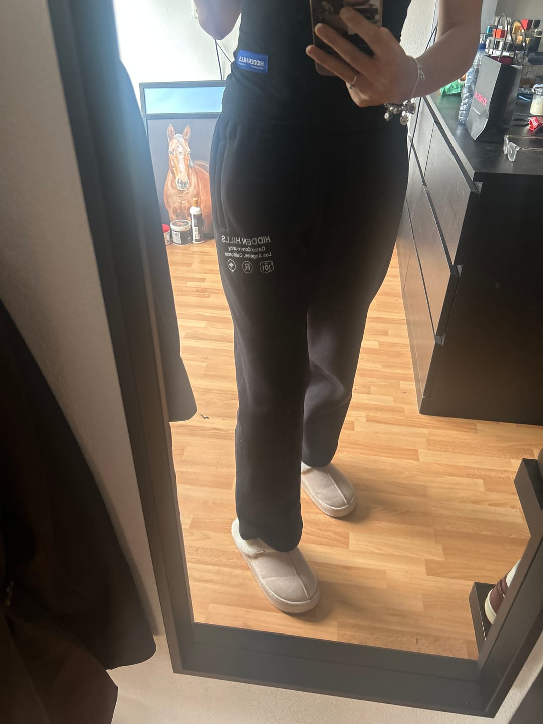 Customer photo review of LABEL STRAIGHT LEG SWEATPANTS BLACK