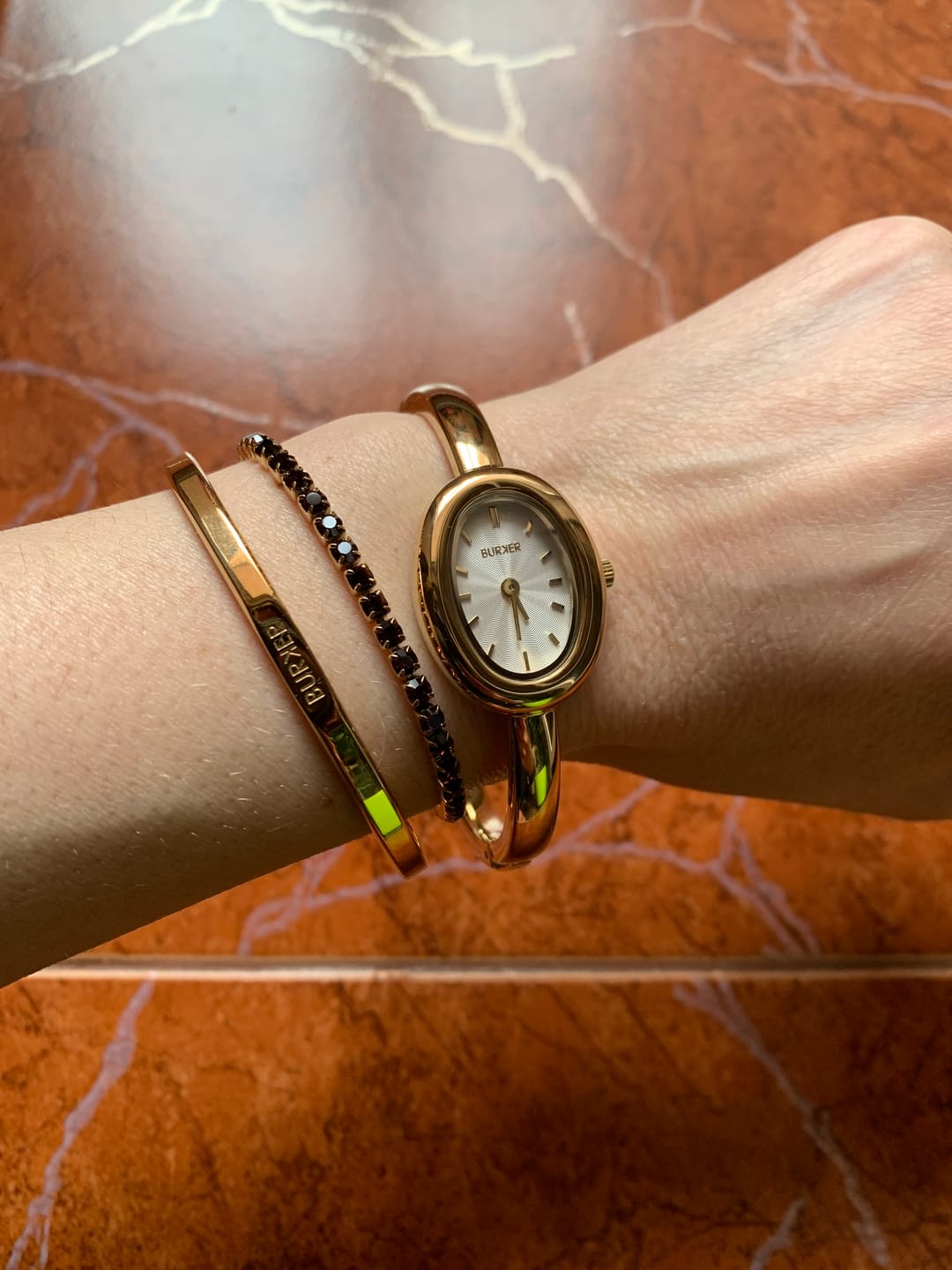 Customer photo review of Ava Gold Burgundy