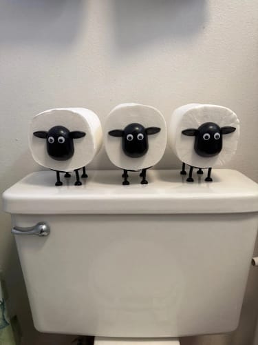 Customer photo review of Sheep Toilet Roll Holder