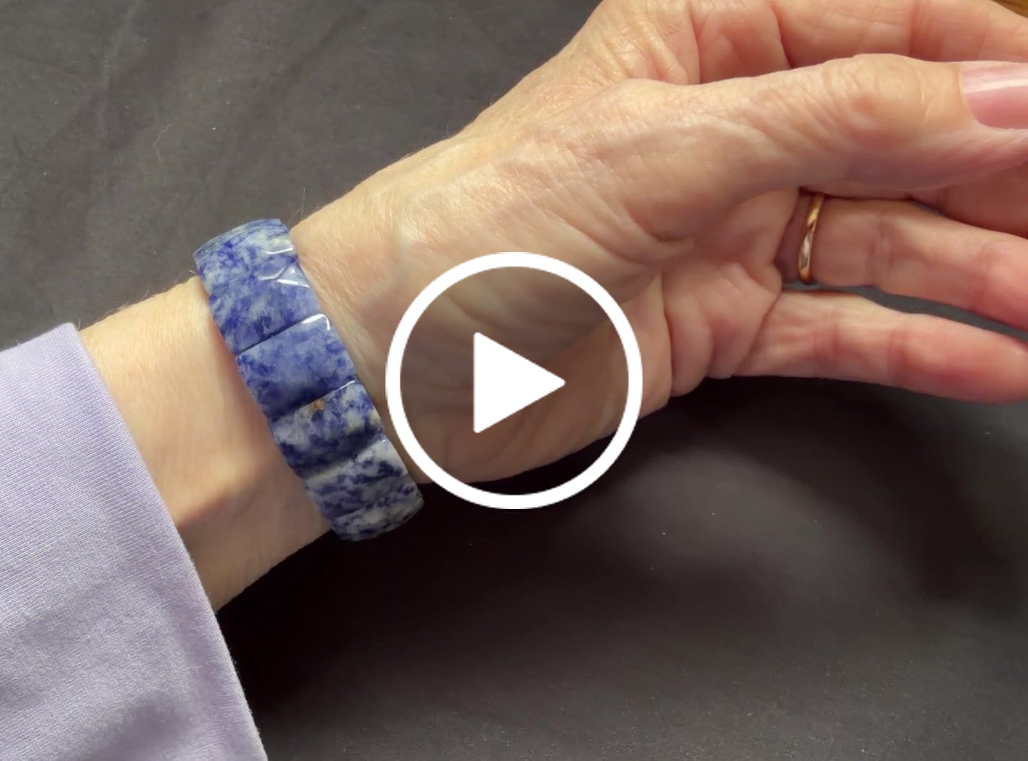 Customer video review of Blue Horizon Sodalite Stretch Apple Watch Strap