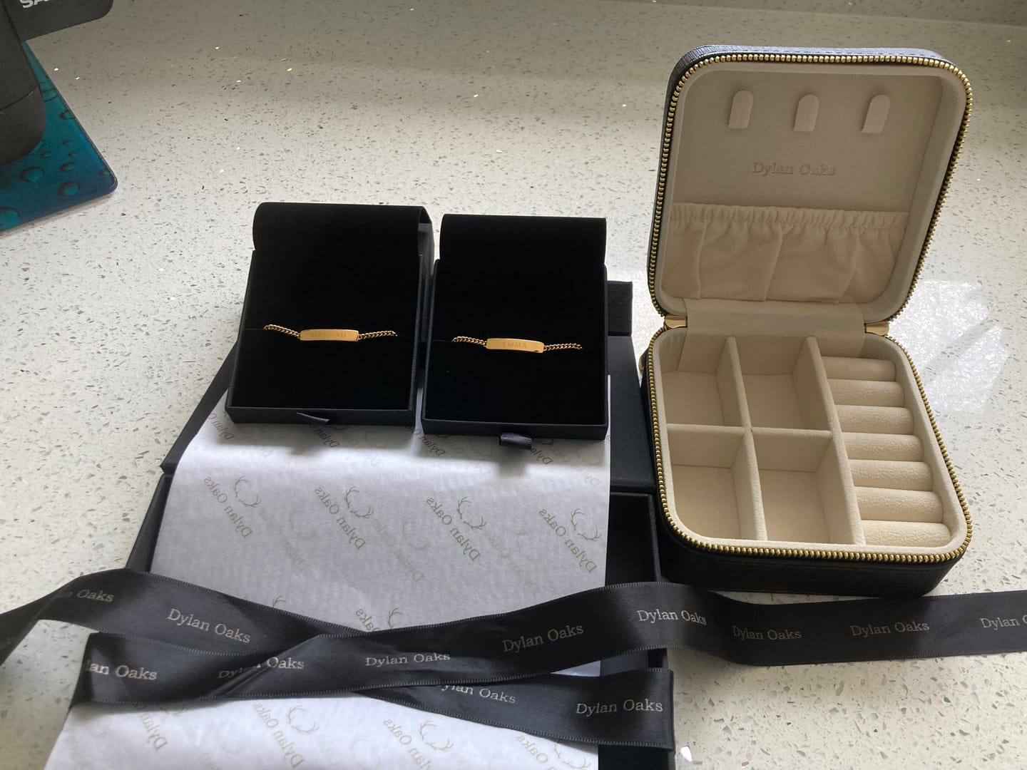 Customer photo review of The Engraved Bracelet Gold