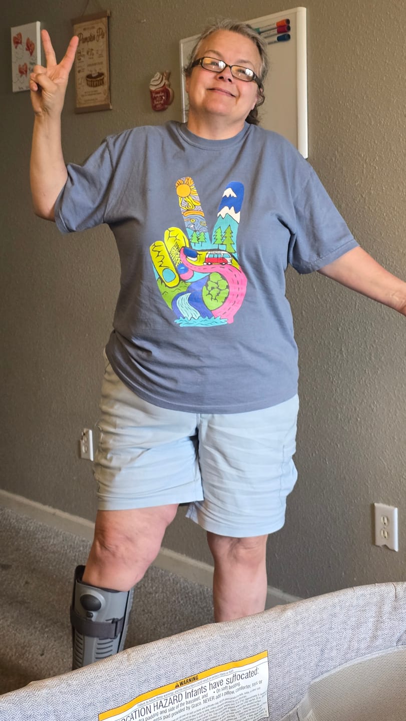 Customer photo review of Funky Peace T-shirt