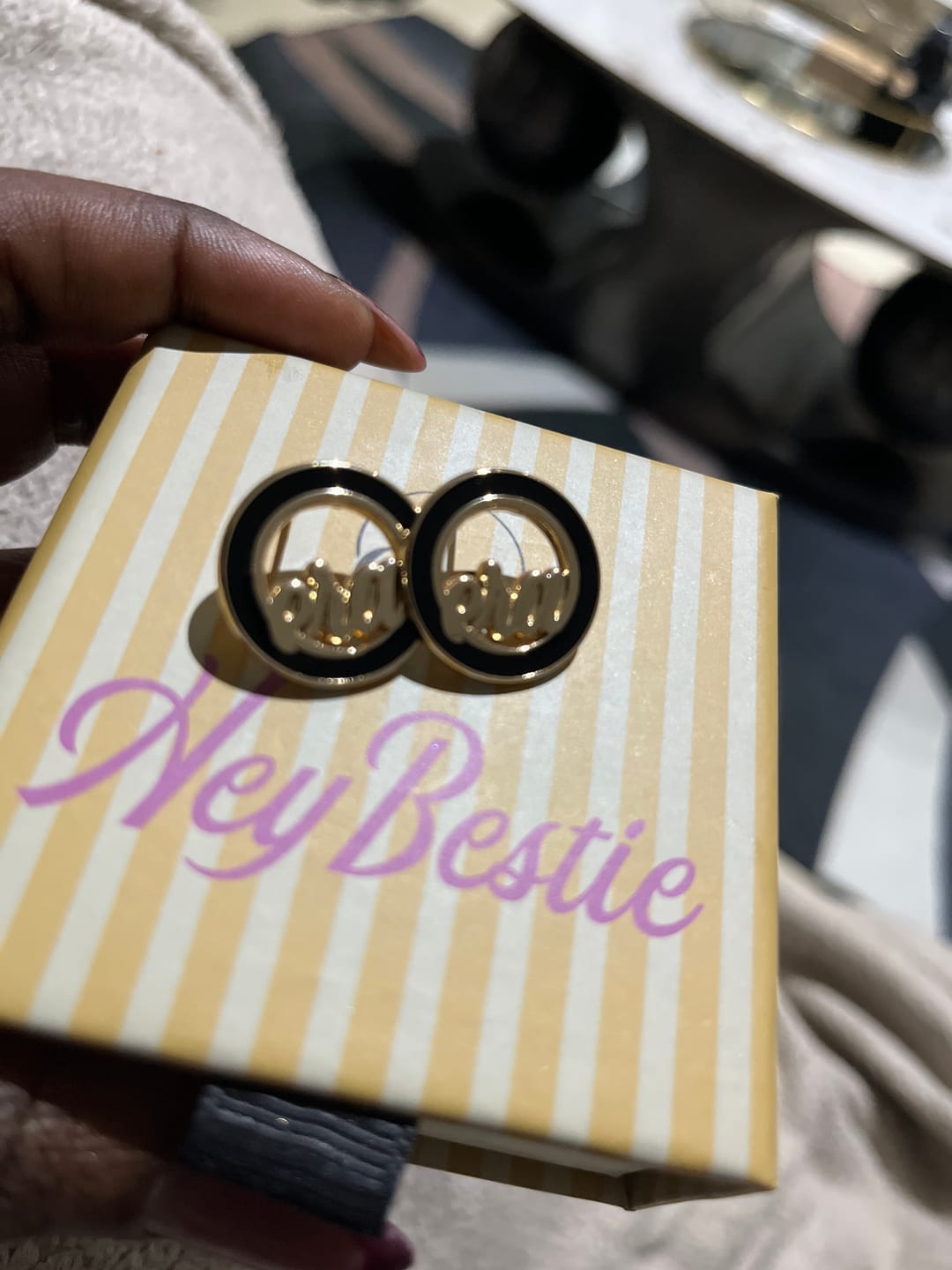 Customer photo review of Gold Diva Studs