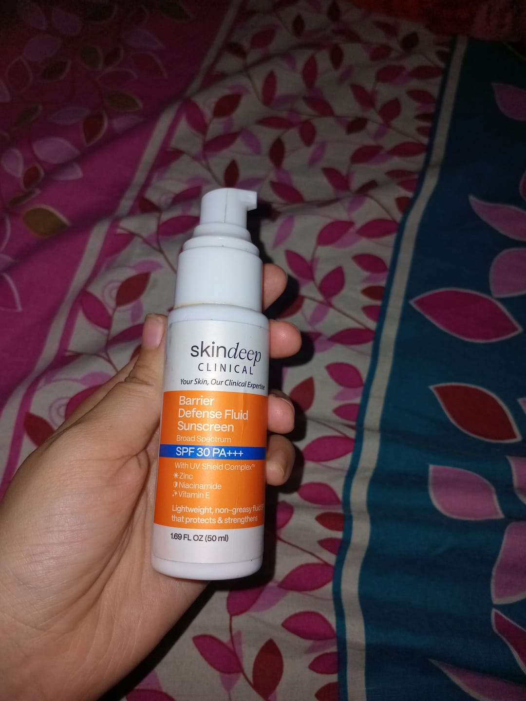 Customer photo review of Barrier Defense Fluid Sunscreen