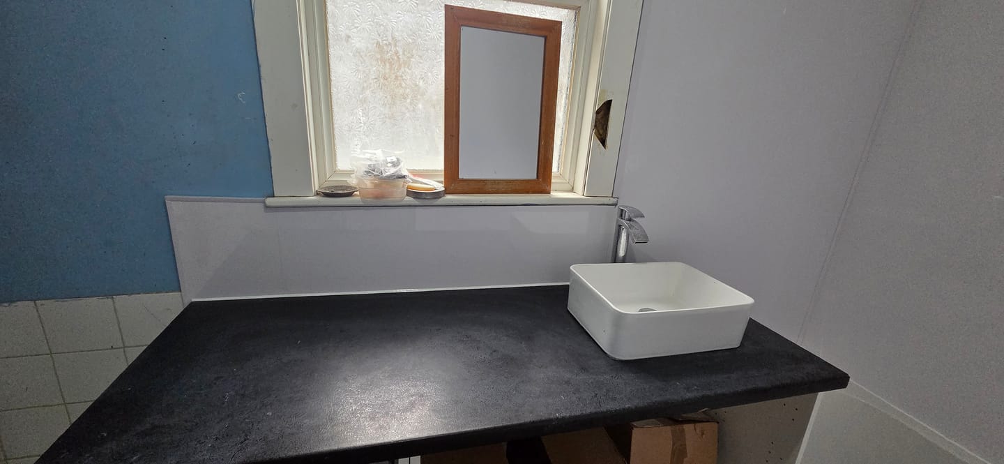 Customer photo review of Premium White Gloss Shower Wall Panel – 1M x 2.4M